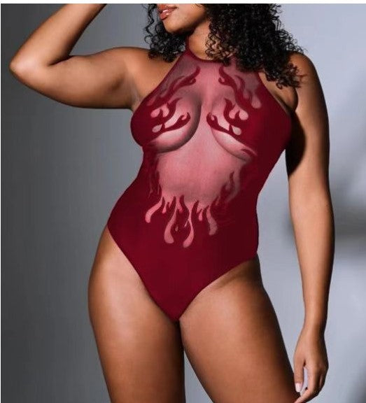 Flame Embroidered Bodysuit