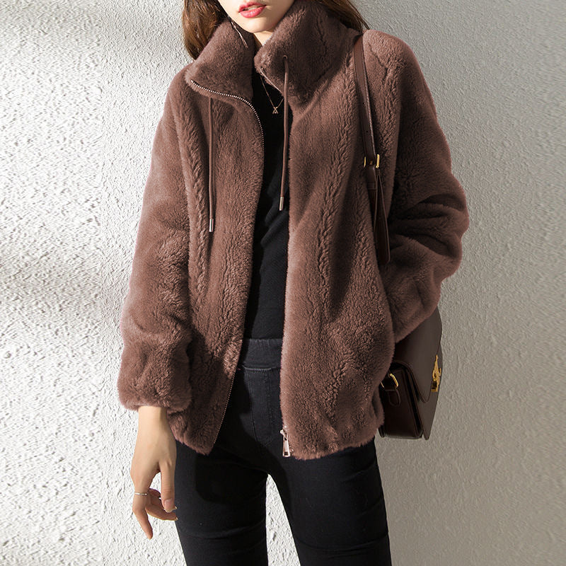 2022 Padded Coat Stand-collar Double-faced Fleece Jacket