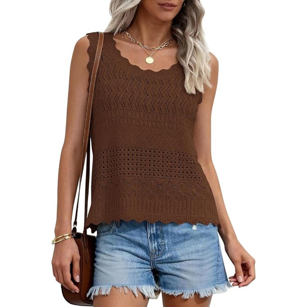 Women's Boho Crochet Knit Tank Top