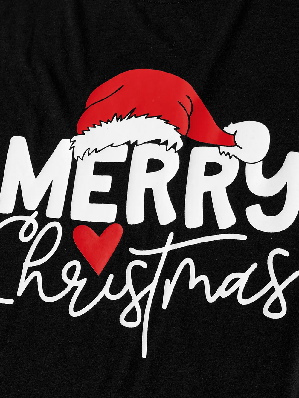 Family Christmas Long-sleeve Black White Letters Pajamas