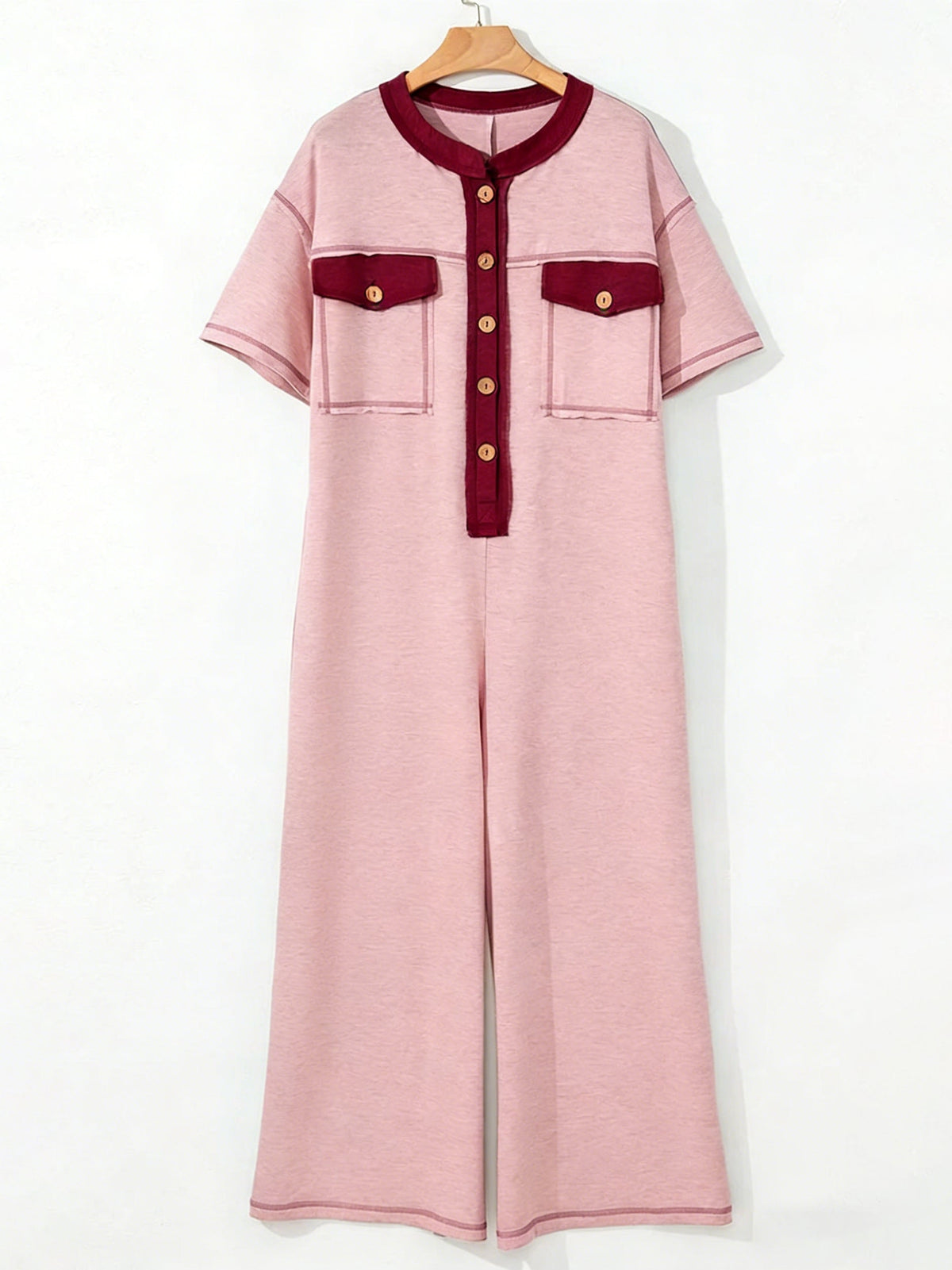 Women's Contrast Color Cozy Jumpsuit