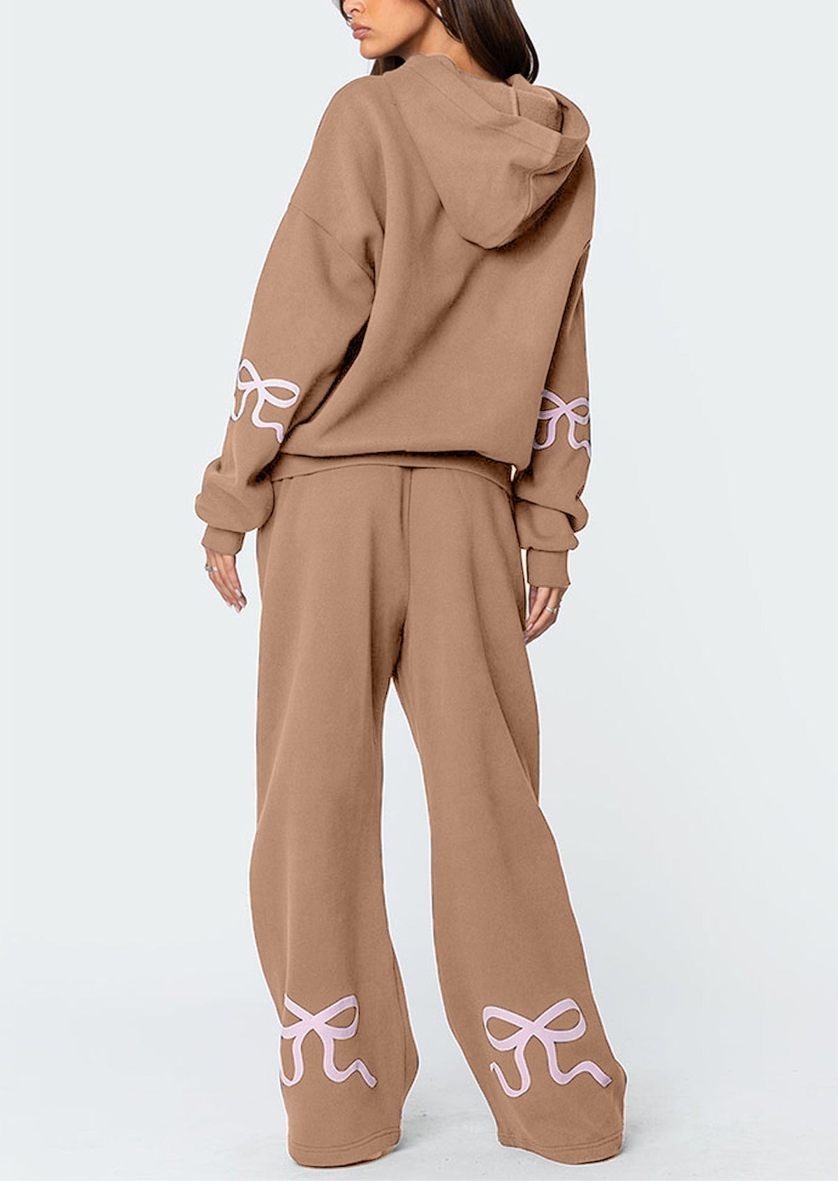 Limited time sale🔥Women's Bow Detail Hoodie Sweat Set