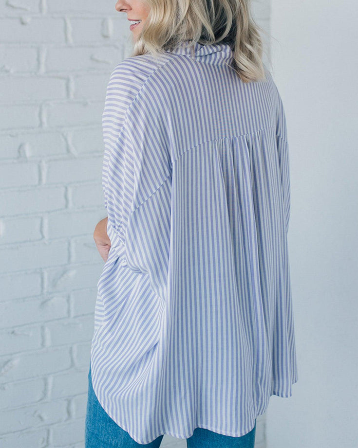 Limited time sale 🔥Women's Oversized Striped Loose Button-down Shirt