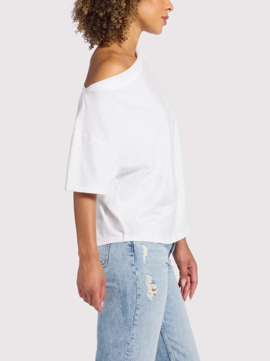 Vintage Cotton Off The Shoulder T-Shirt