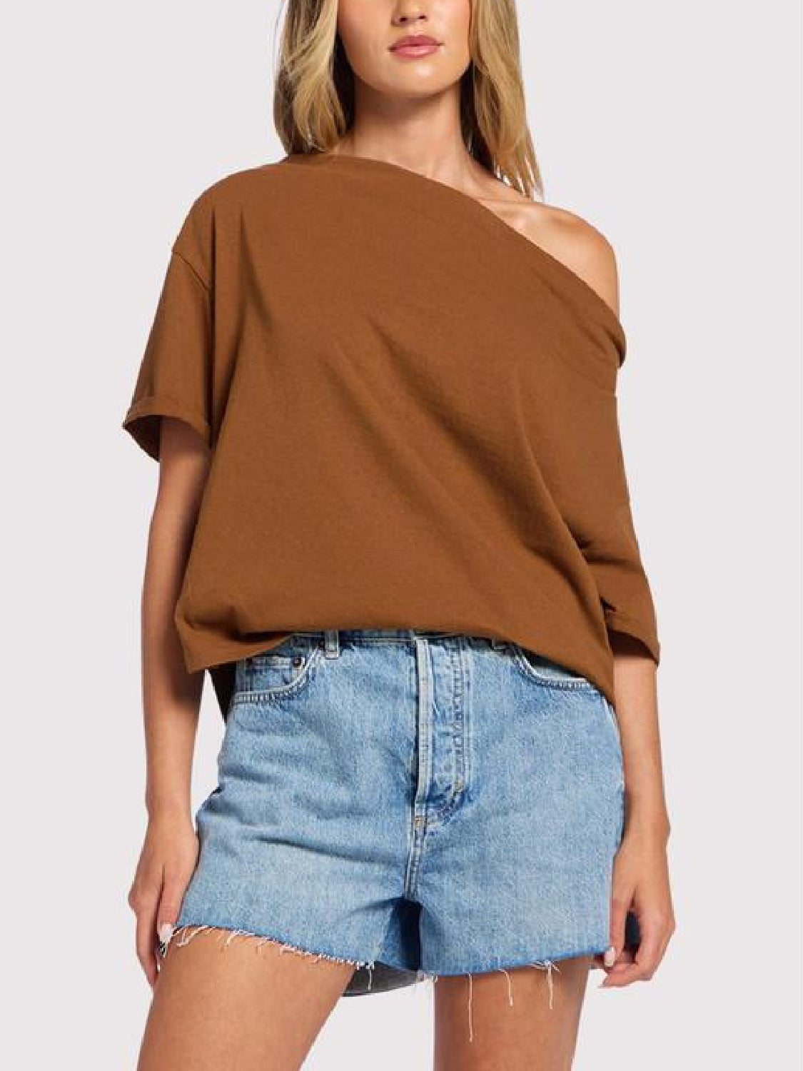 Vintage Cotton Off The Shoulder T-Shirt