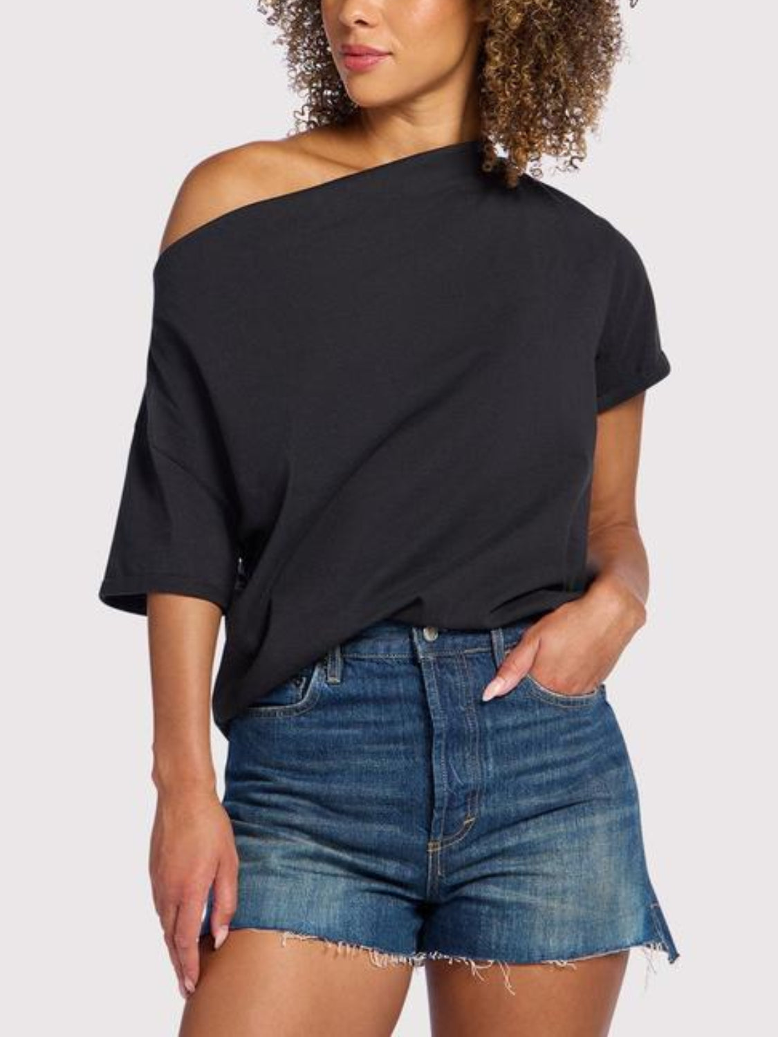 Vintage Cotton Off The Shoulder T-Shirt
