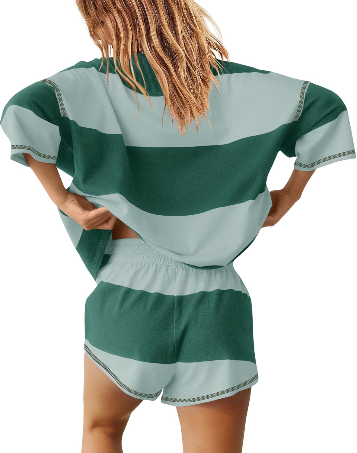Limited time sale🔥Women's Quarter Zip Color Block Top & Shorts Matching Set