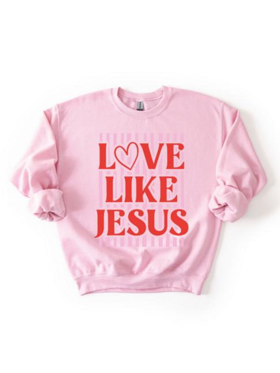 Love Like Jesus Preppy Valentine's Day Puff Print Sweatshirt