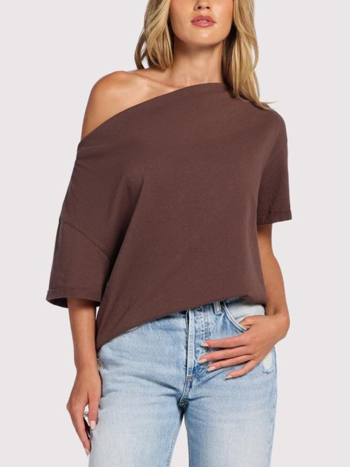 Vintage Cotton Off The Shoulder T-Shirt