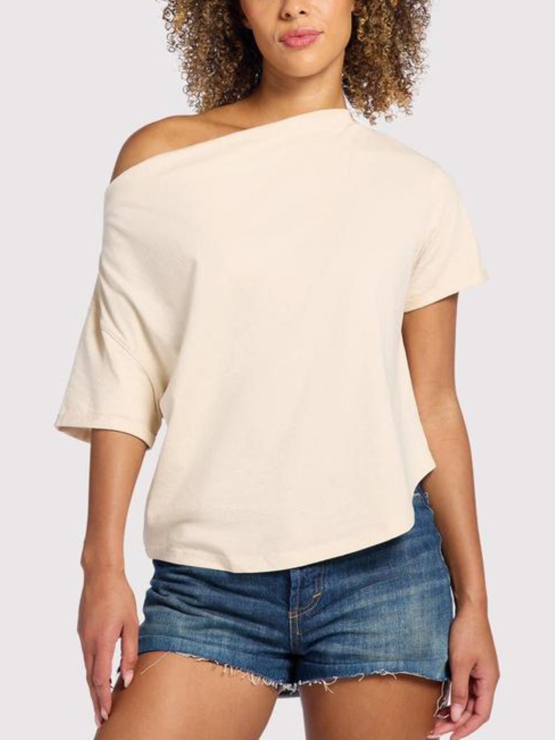 Vintage Cotton Off The Shoulder T-Shirt