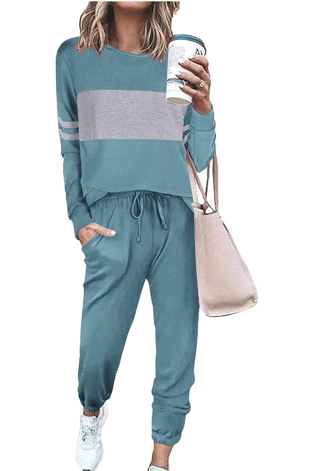 Casual Color Block 2-Piece Loungewear Set ( Big Savings!!!)