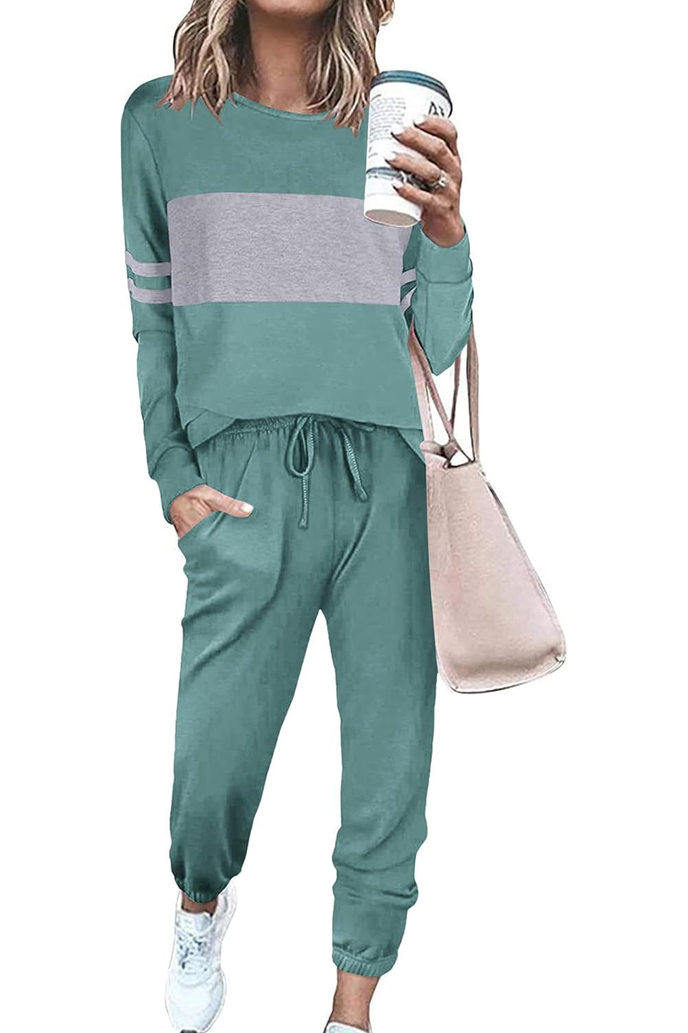 Casual Color Block 2-Piece Loungewear Set ( Big Savings!!!)