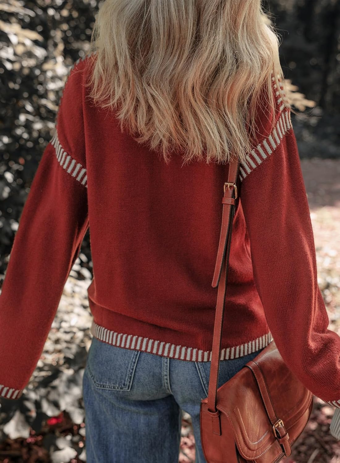Limited time sale🔥Women's Crew Neck Stitched Loose Sweater Warm Top