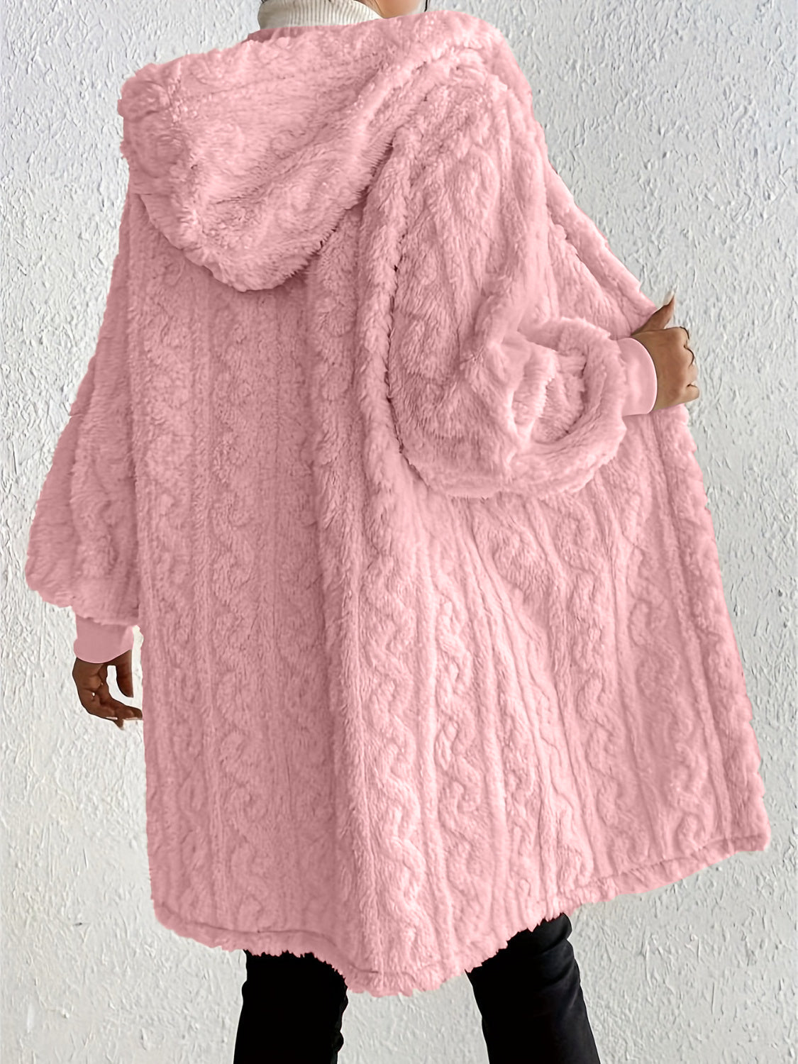 HOT SALE🔥Women's Plush Fleece Soft Midi-Length Jacket with Pockets