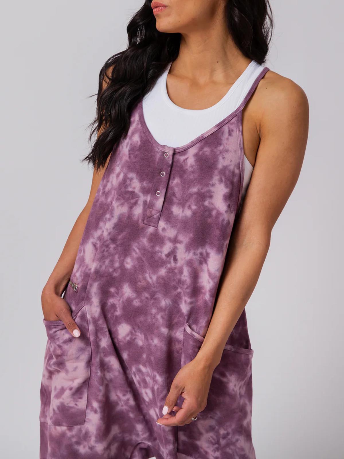 Women's Button Neck Suspender Jumpsuit Casual Overalls