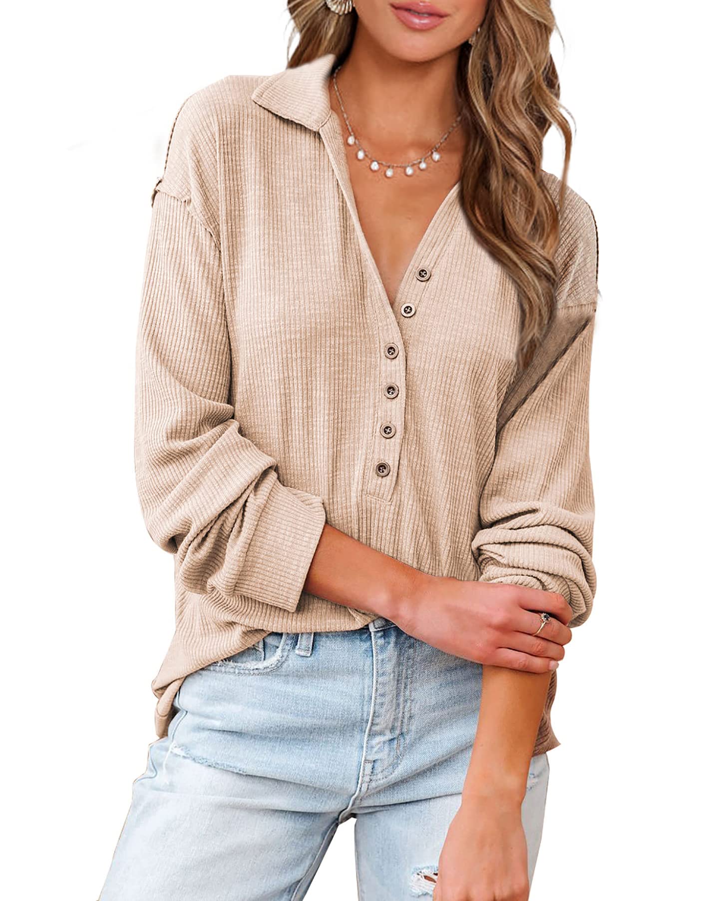 Women's Casual Button Down Relaxed Fit Shirts