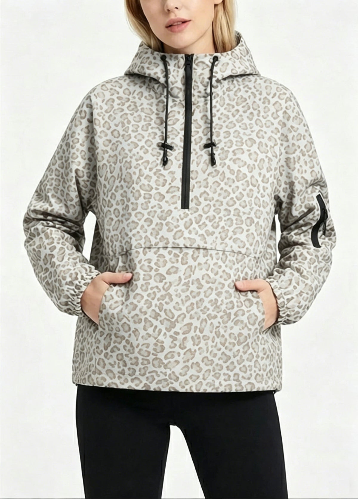 Limited time sale🔥Fleece-lined Waterproof Raincoat Hoodie With Kangaroo Pocket