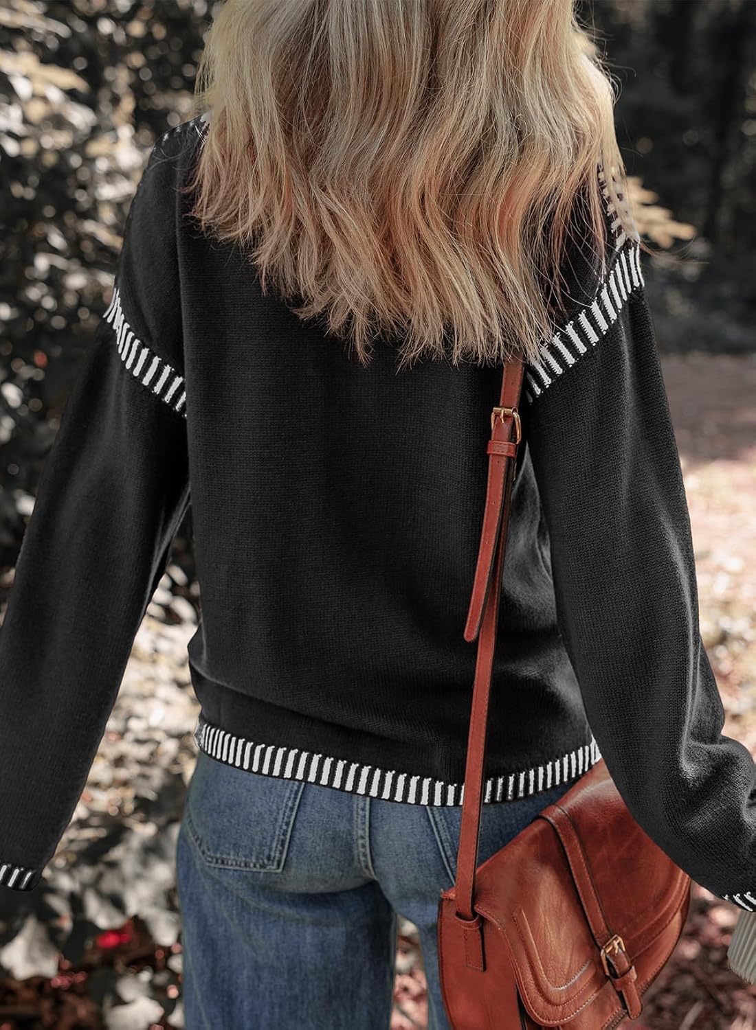 Limited time sale🔥Women's Crew Neck Stitched Loose Sweater Warm Top