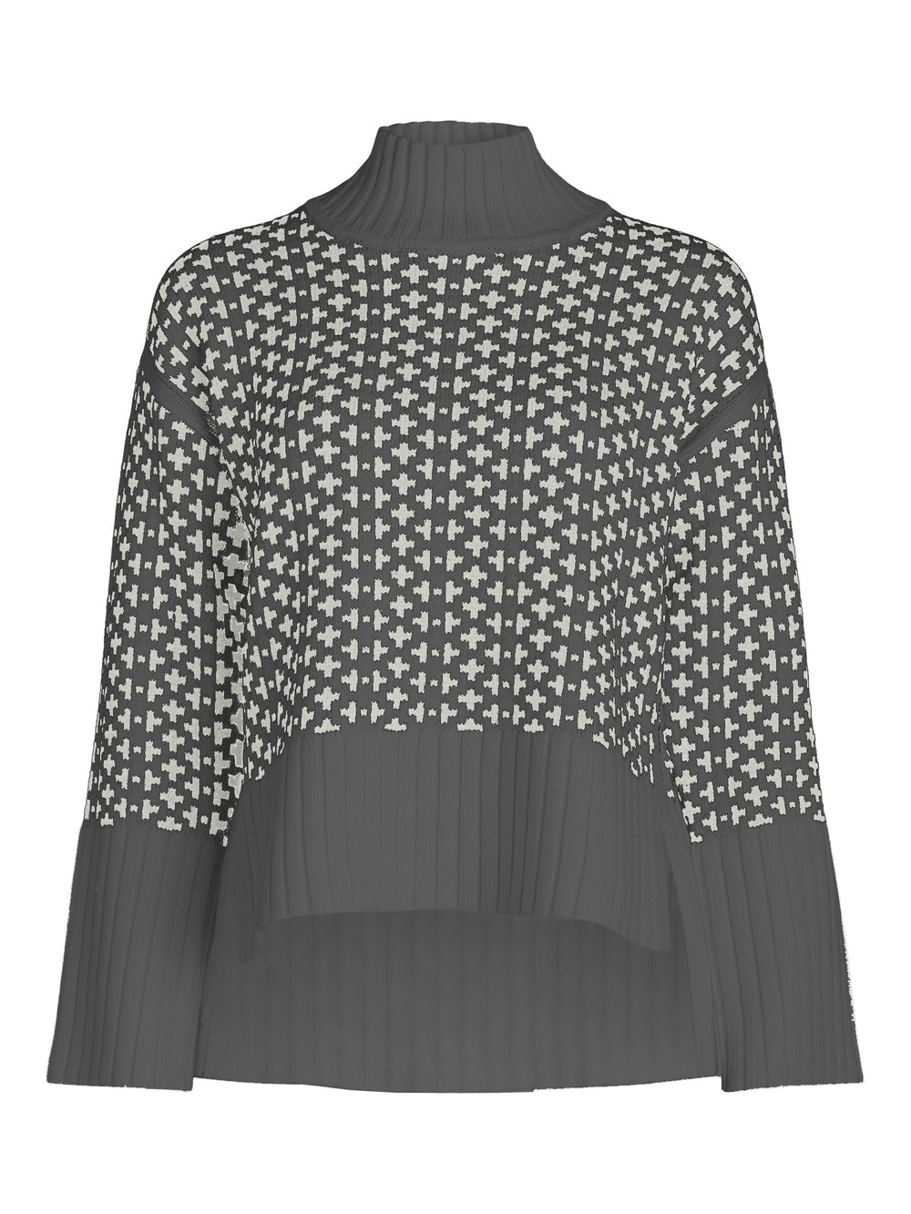 Women's Ribbed Stand Neck Sweater