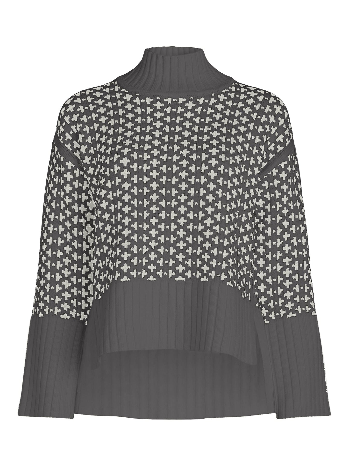 Women's Ribbed Stand Neck Sweater