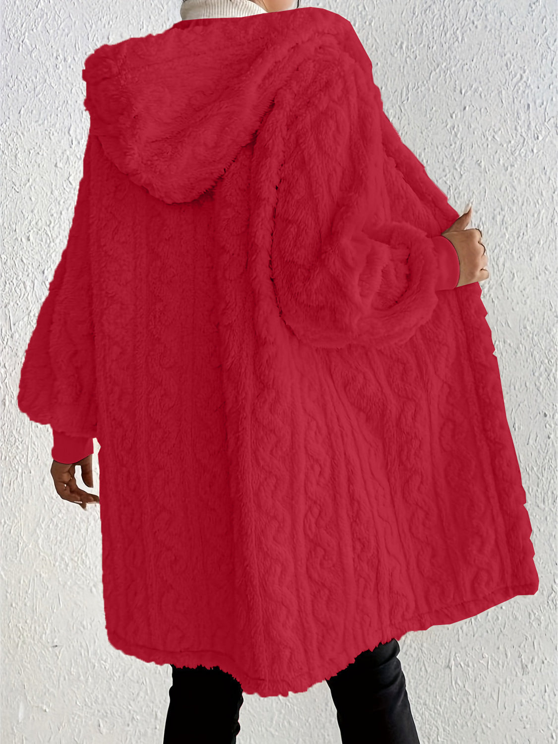 HOT SALE🔥Women's Plush Fleece Soft Midi-Length Jacket with Pockets
