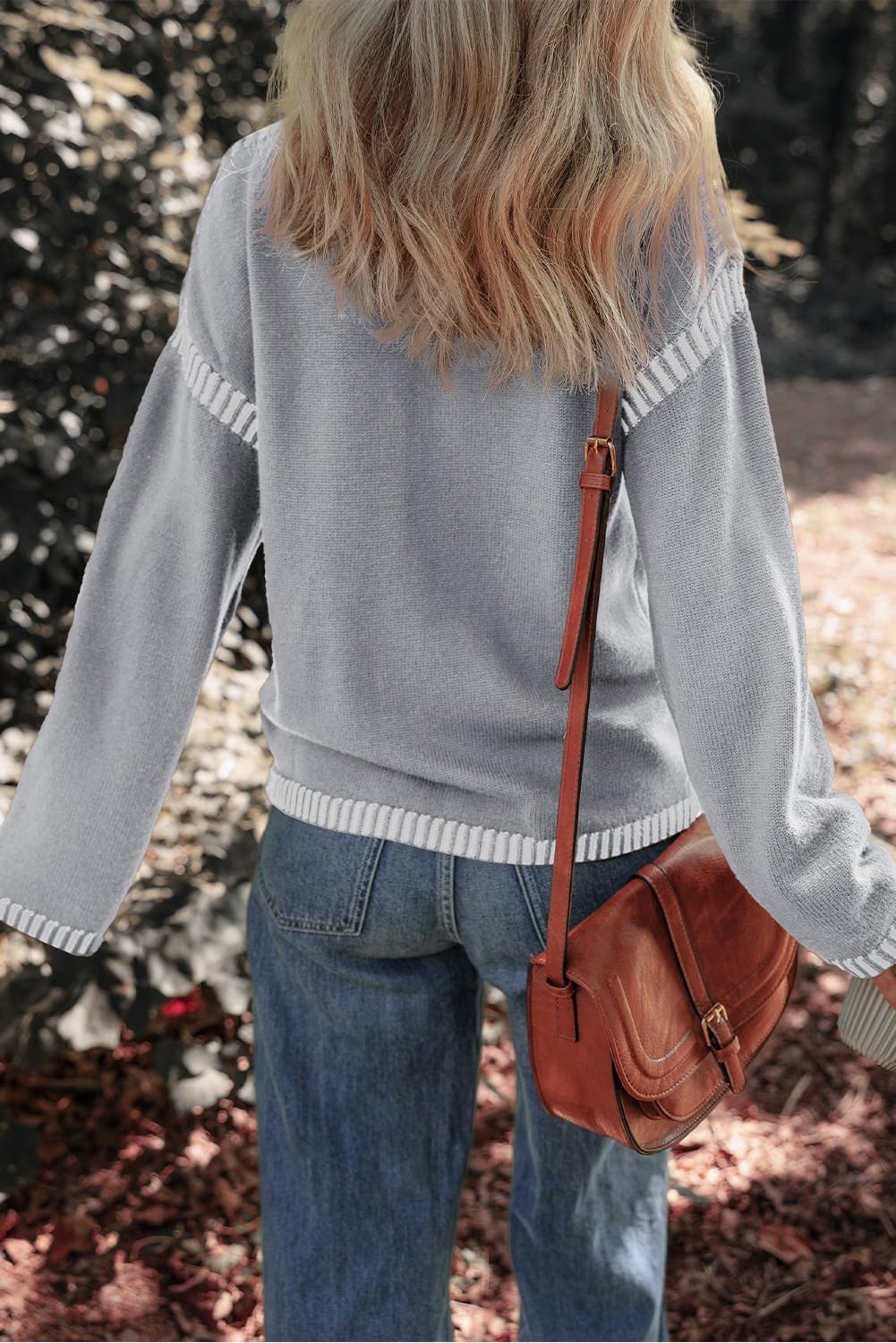 Limited time sale🔥Women's Crew Neck Stitched Loose Sweater Warm Top