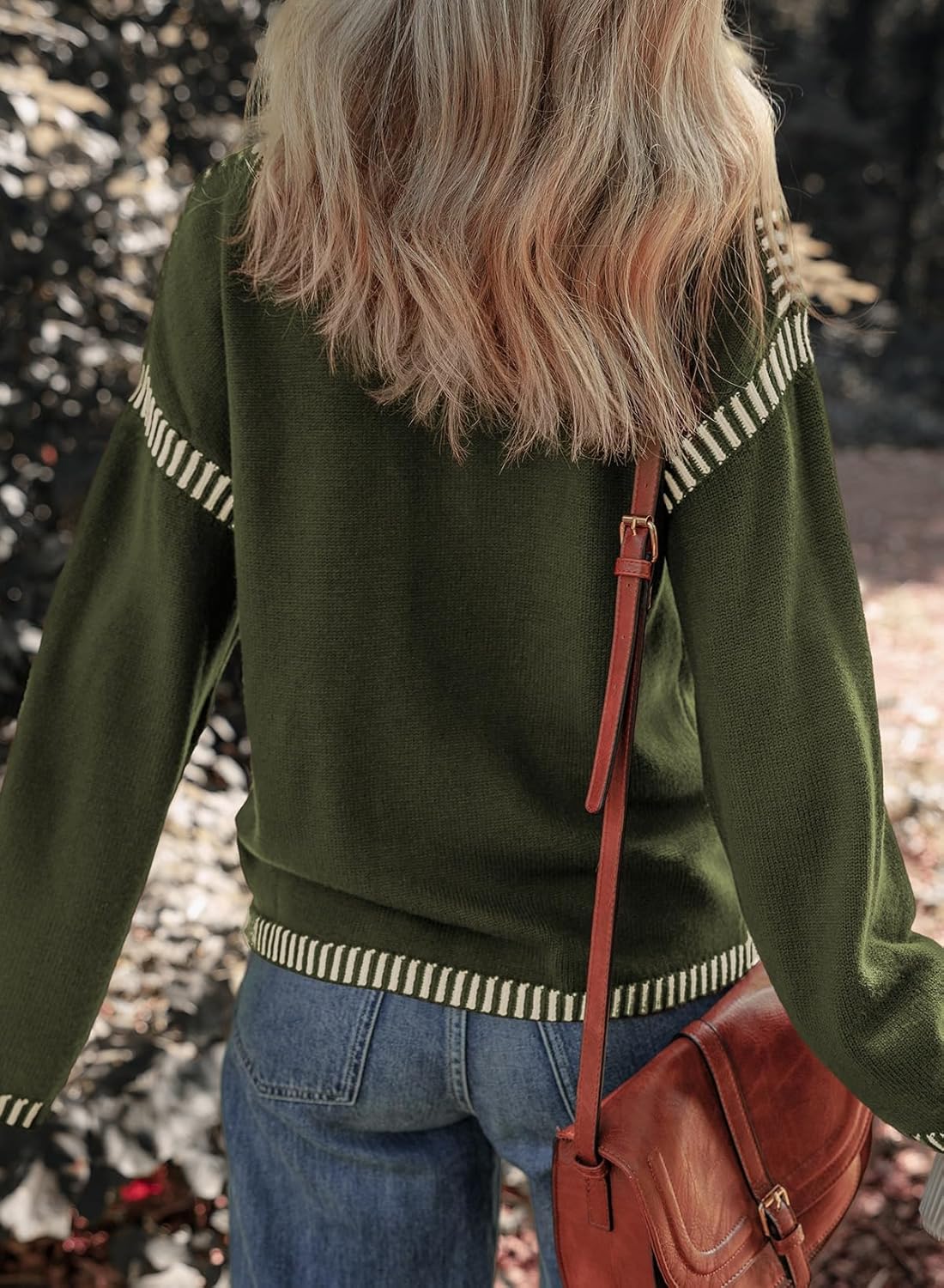Limited time sale🔥Women's Crew Neck Stitched Loose Sweater Warm Top
