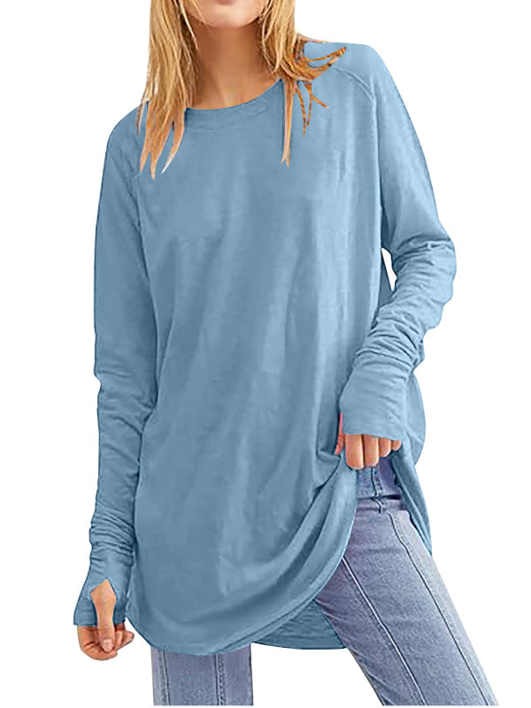 Limited time sale🔥Women's Casual Long Sleeve Basic Loose T-Shirts Tunic Tops