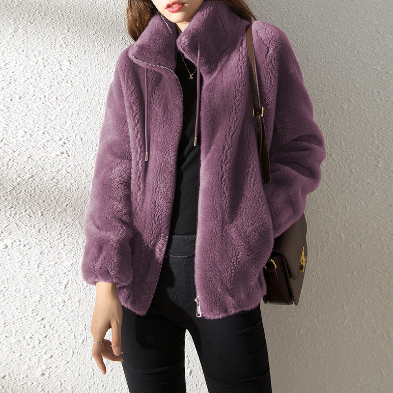 2022 Padded Coat Stand-collar Double-faced Fleece Jacket