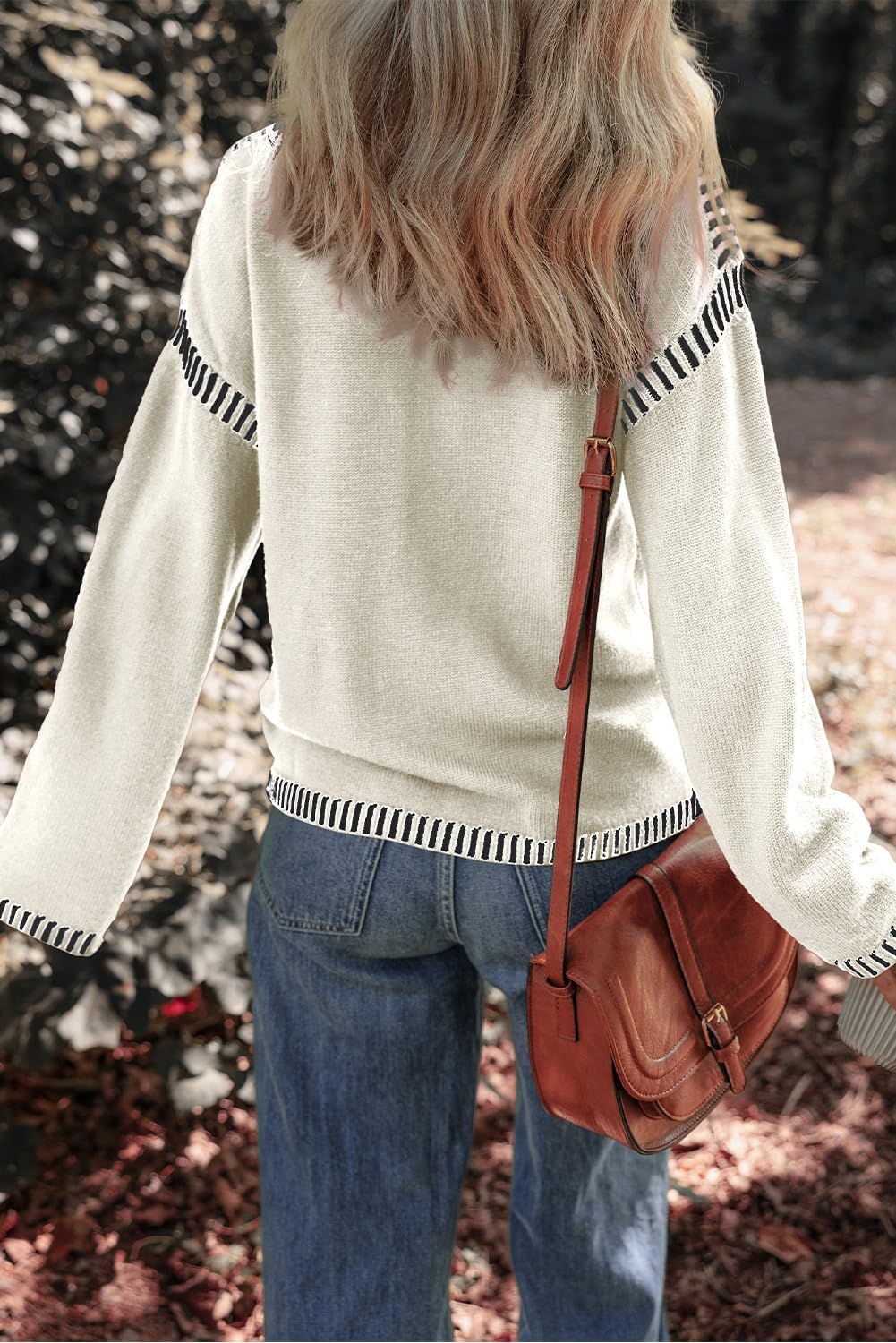 Limited time sale🔥Women's Crew Neck Stitched Loose Sweater Warm Top