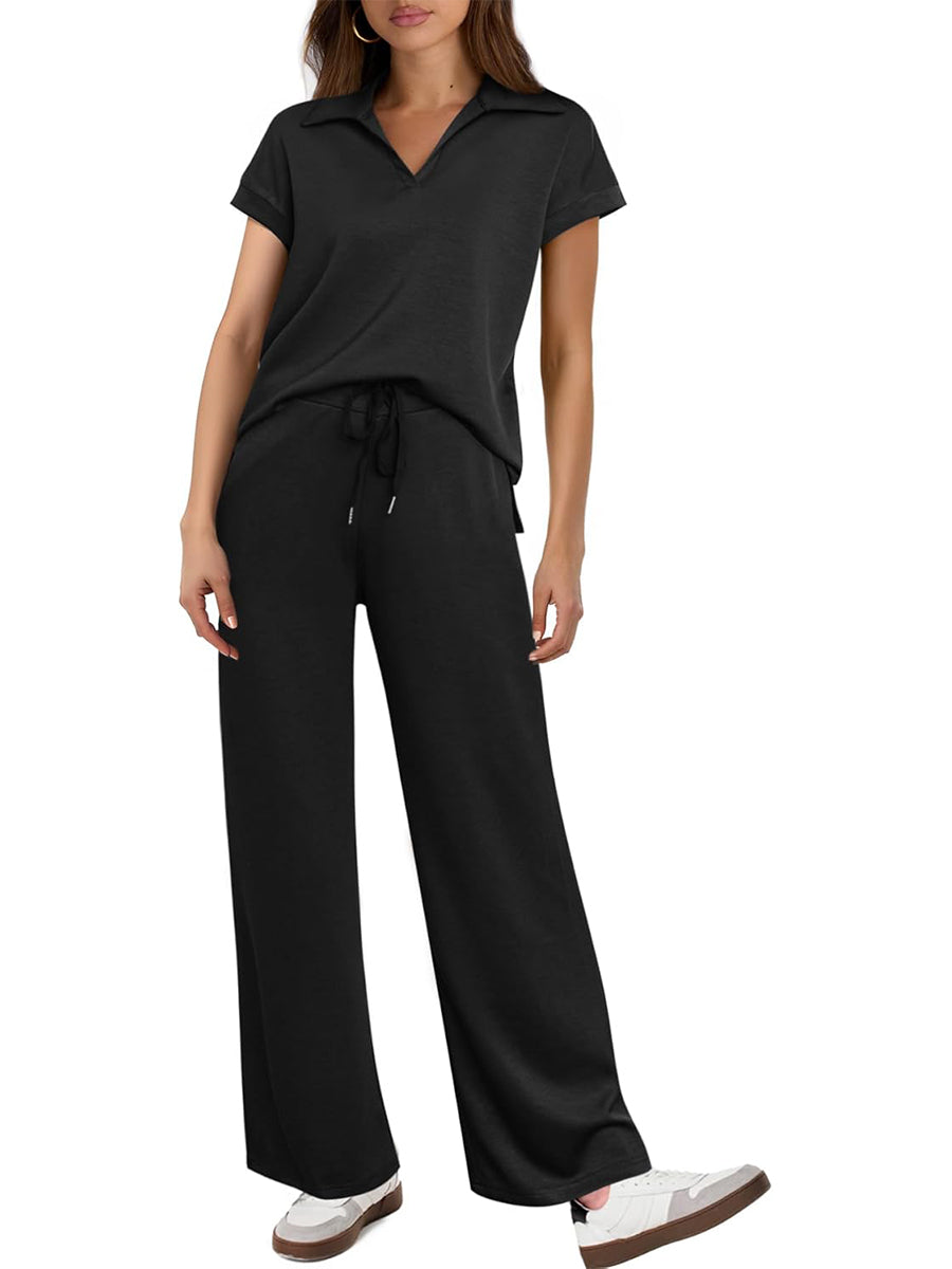 ✨Women's Cap Sleeve Top and Drawsting Pants 2 Piece Lounge Set Tracksuit
