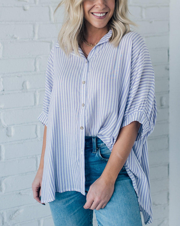Limited time sale 🔥Women's Oversized Striped Loose Button-down Shirt