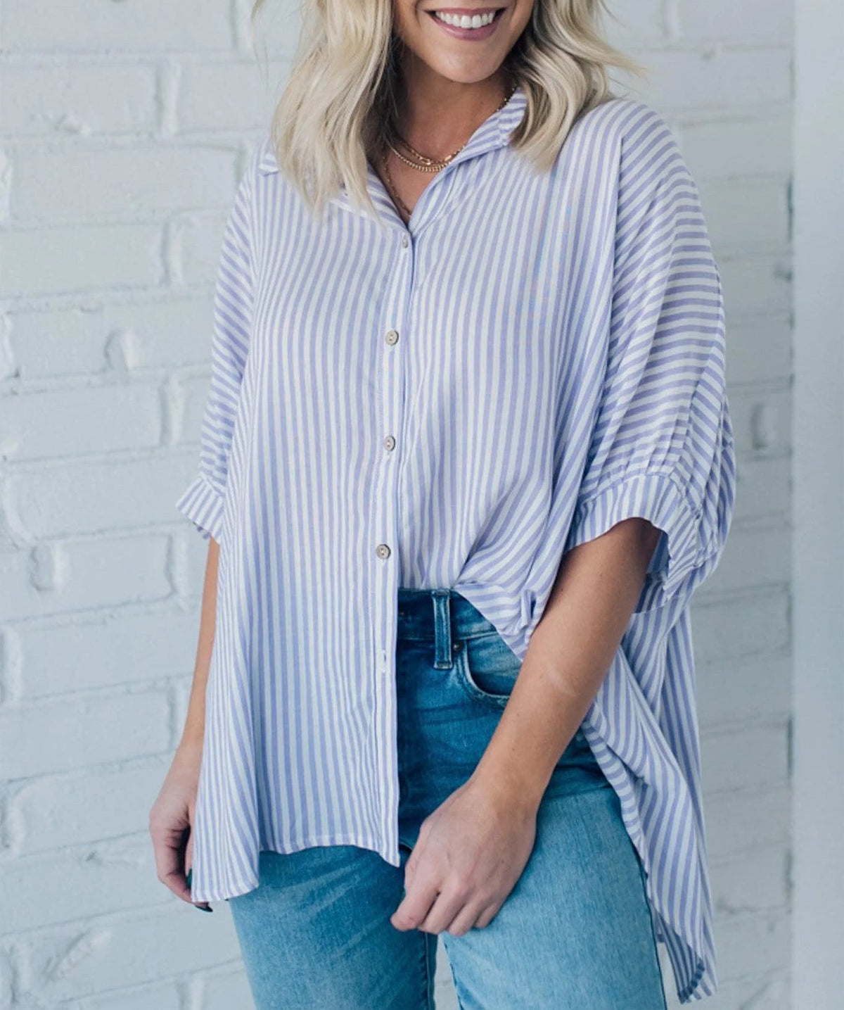 Limited time sale 🔥Women's Oversized Striped Loose Button-down Shirt