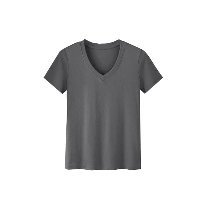 Women's Casual V Neck Side Slit T-Shirt Summer Loose Basic Tops