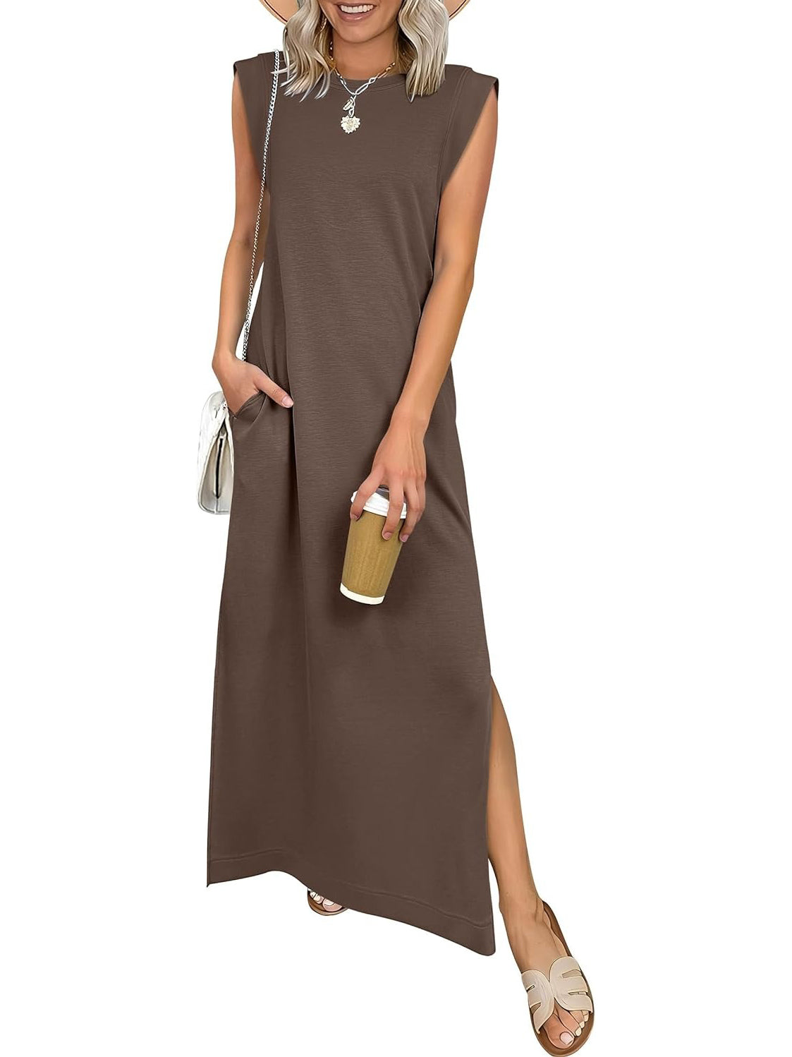Limited time sale🔥Women's Soft Anti-Wrinkle Fabric Dress with Slit Hem