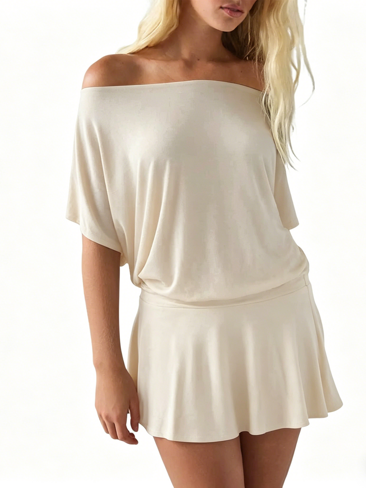 Limited time sale🔥Women's Draped Off-The-Shoulder Mini Dress
