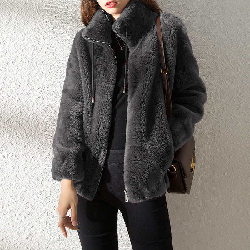 2022 Padded Coat Stand-collar Double-faced Fleece Jacket