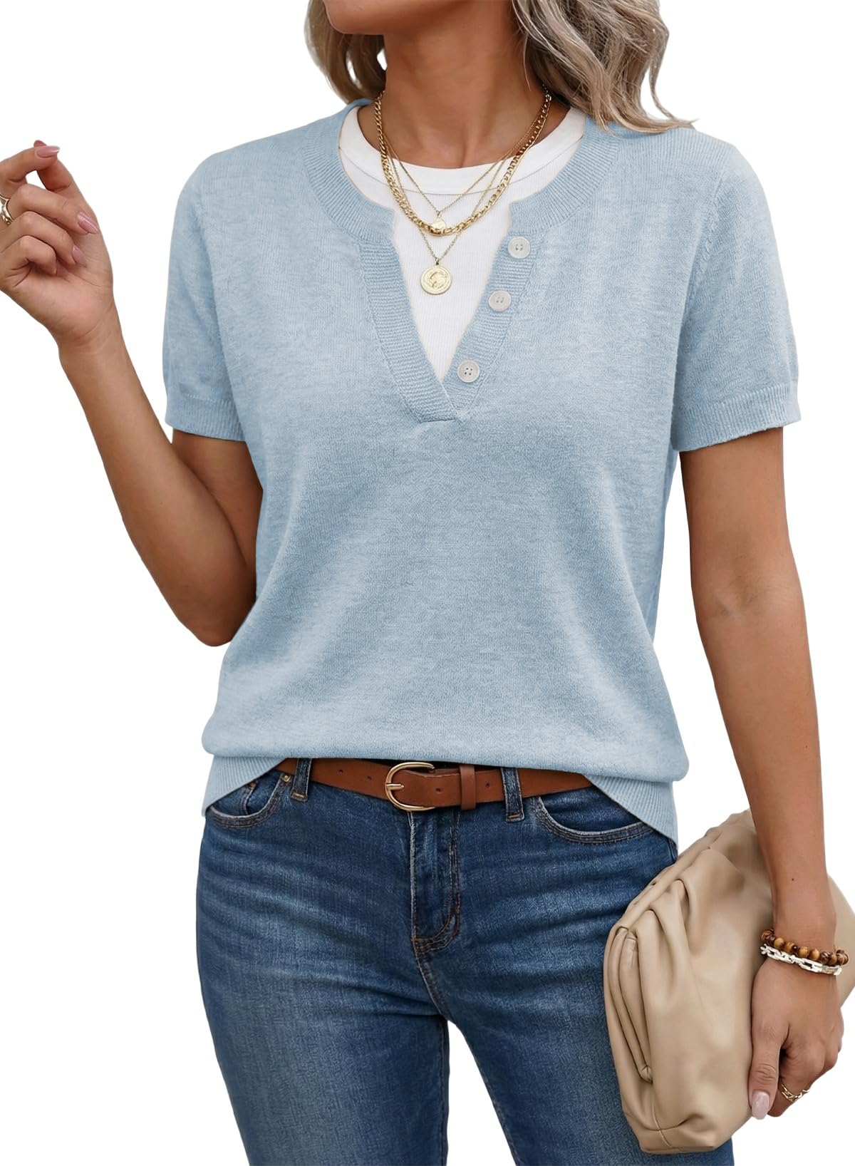 2026 SummerVibes Women's Casual Short Sleeve Knitwear