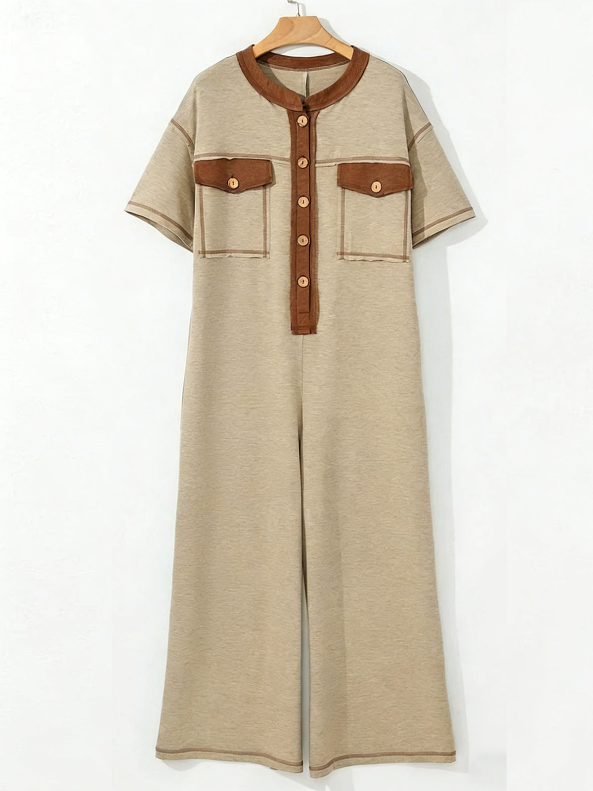 Women's Contrast Color Cozy Jumpsuit