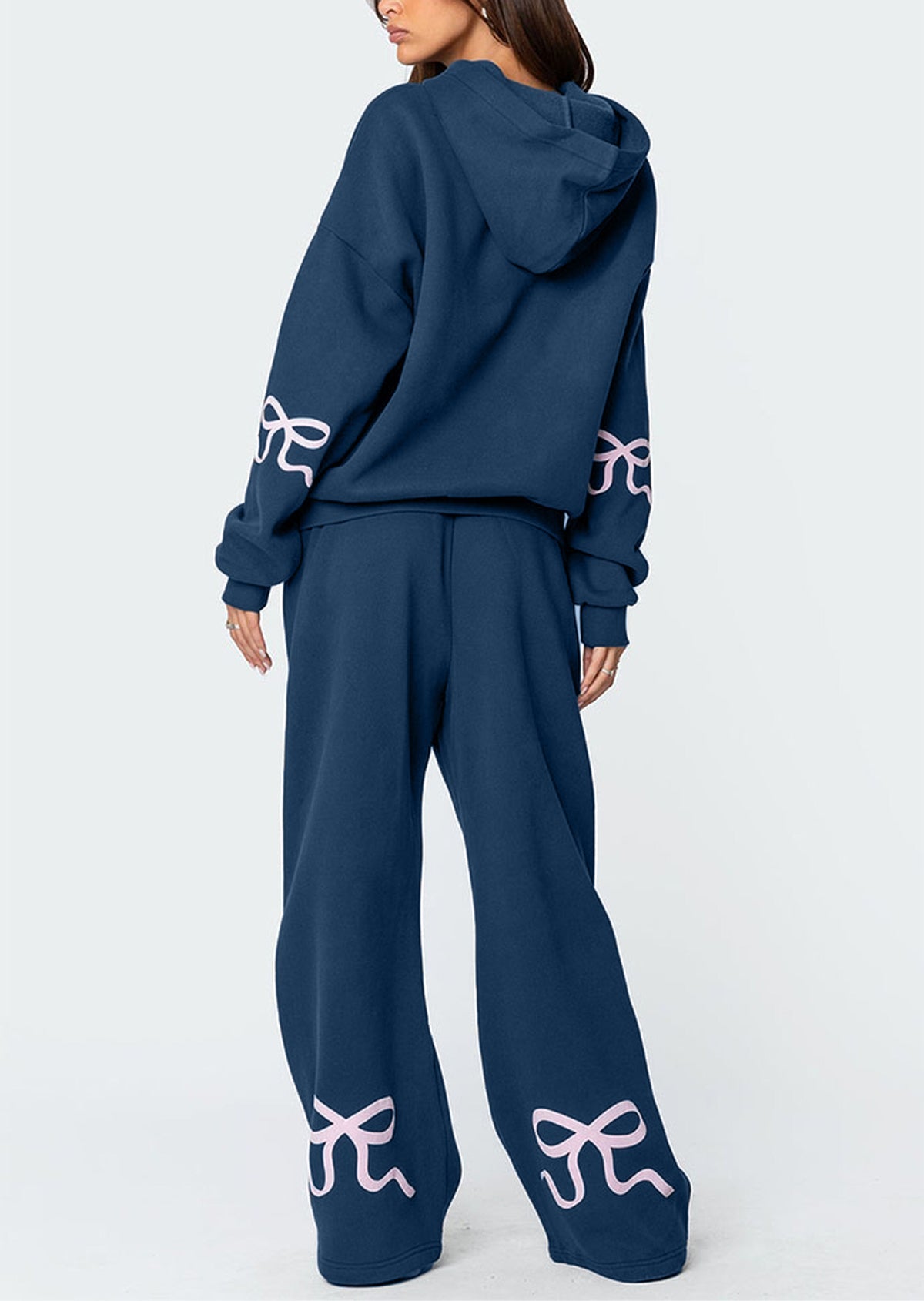 Limited time sale🔥Women's Bow Detail Hoodie Sweat Set