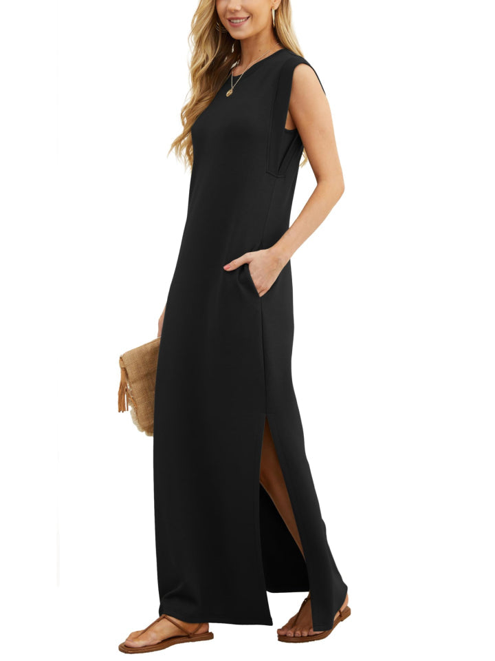 Limited time sale🔥Women's Soft Anti-Wrinkle Fabric Dress with Slit Hem