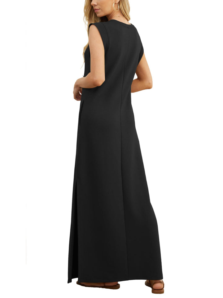 Limited time sale🔥Women's Soft Anti-Wrinkle Fabric Dress with Slit Hem