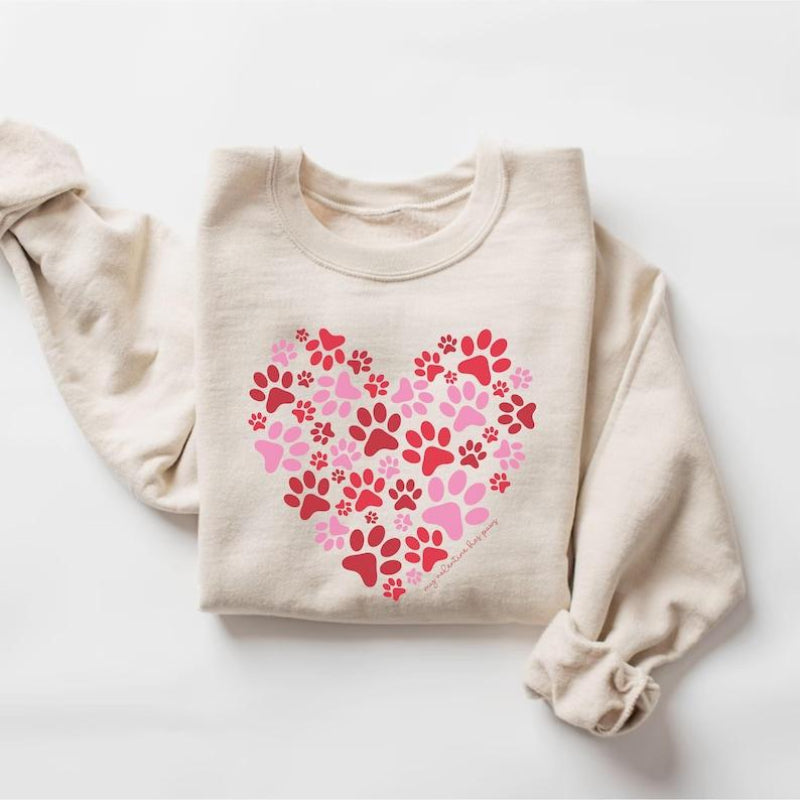 Paw Heart Valentines Sweatshirt