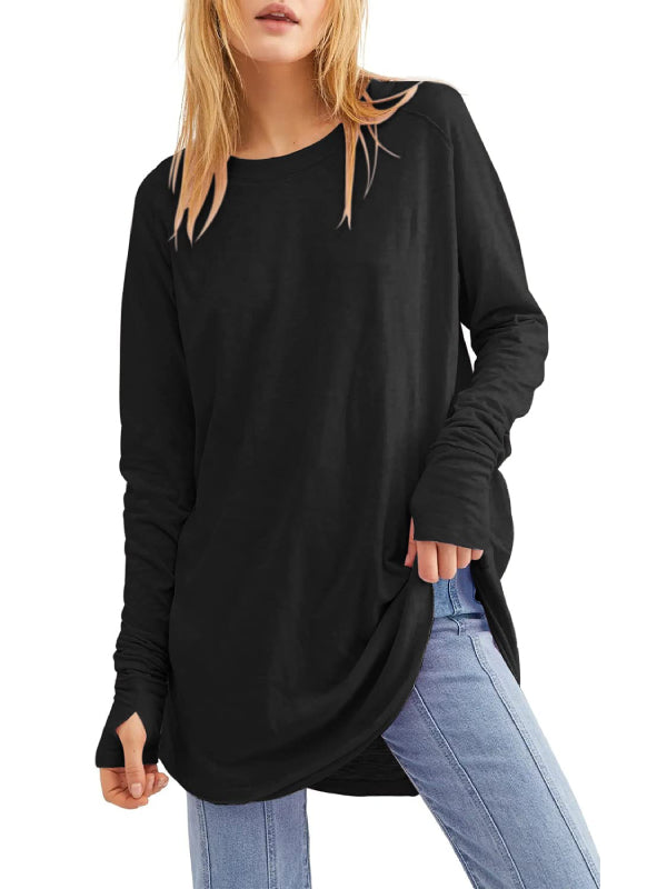 Limited time sale🔥Women's Casual Long Sleeve Basic Loose T-Shirts Tunic Tops