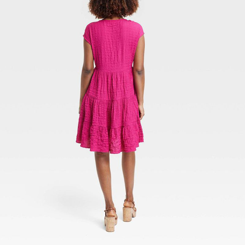 Women's Short Sleeve A-Line Dress
