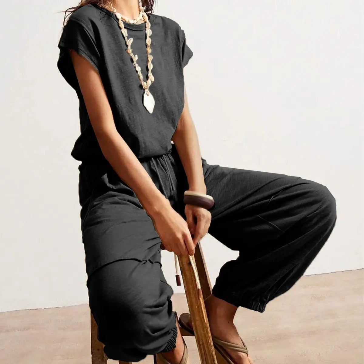 Women's Casual Sleeveless One Piece Jumpsuits Drawstring Romper