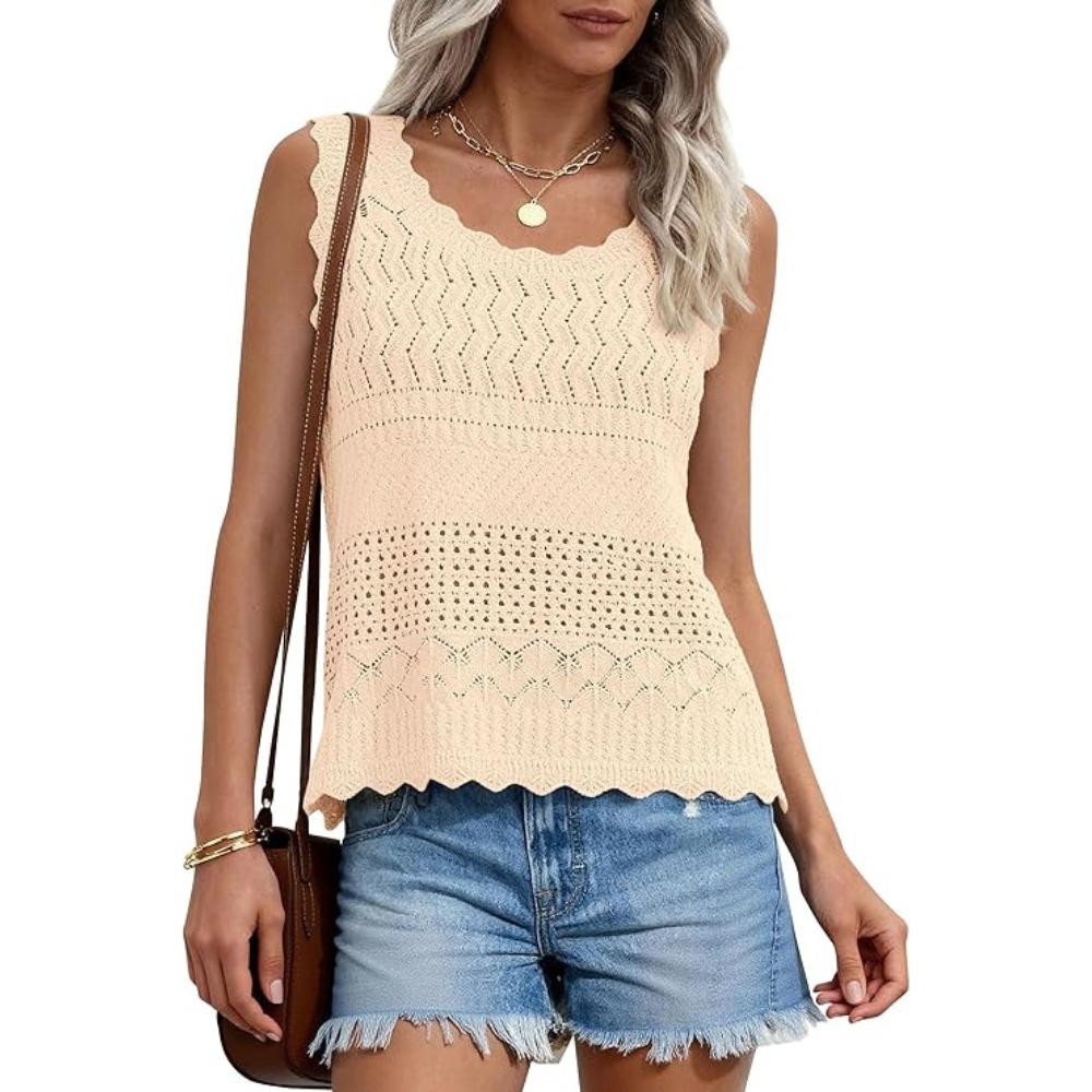 Women's Boho Crochet Knit Tank Top