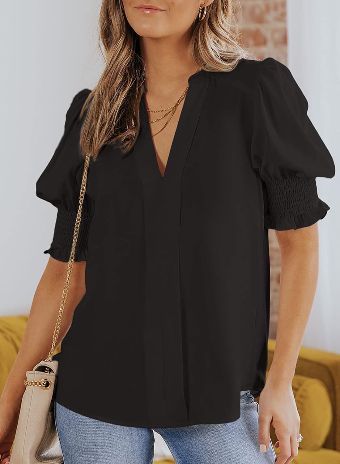 Limited time sale🔥Floral V-Neck Puff Sleeve Blouse