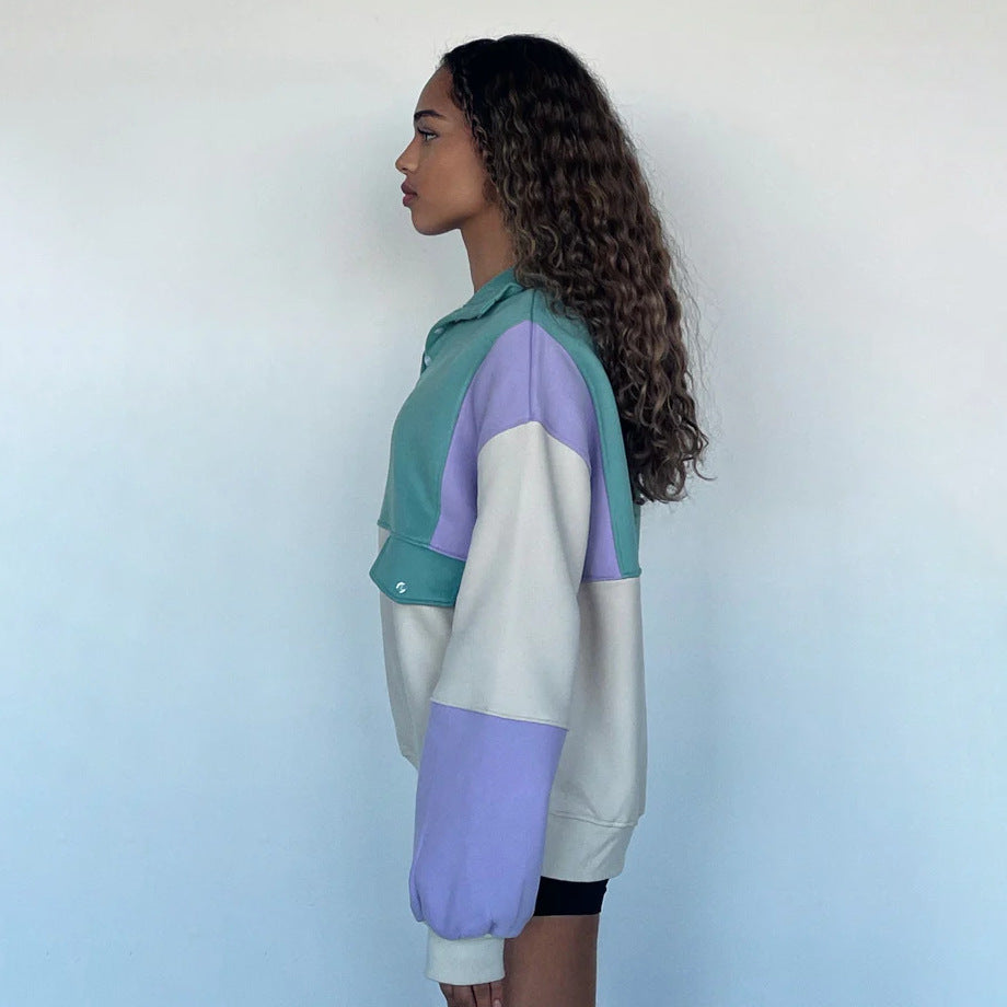 Women's 90s Retro Long Sleeve Contrast Sweatshirt