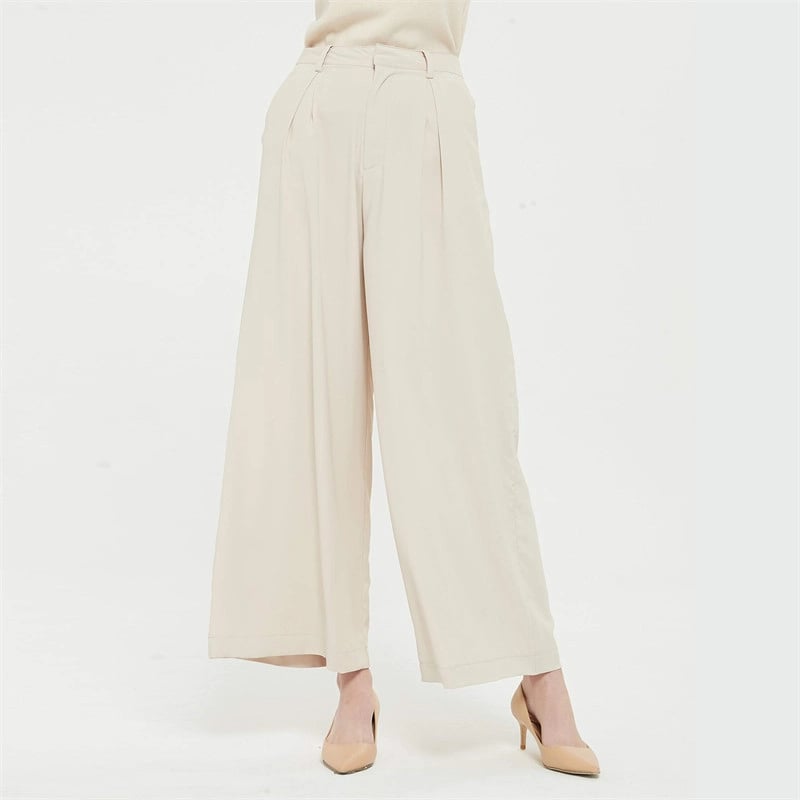 Women High Waist Casual Wide Leg Trousers